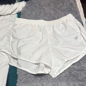 Women's White Athletic Shorts Varsity brand